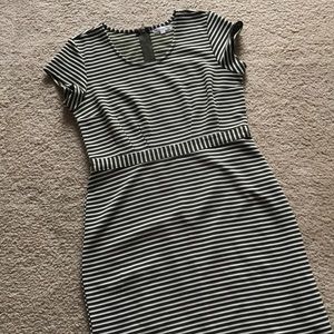Olive & White Stripped Dress
